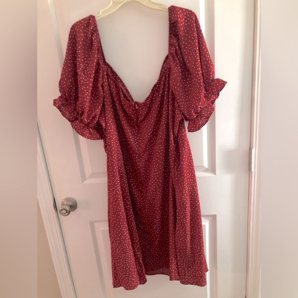 Shein Curve+ sz 28/30 Red polka dot dress NWT - Picture 8 of 9